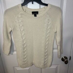 Cynthia Rowley Womens Sweater Small Cable Knit 100% Cotton Costal Nautical Luxe